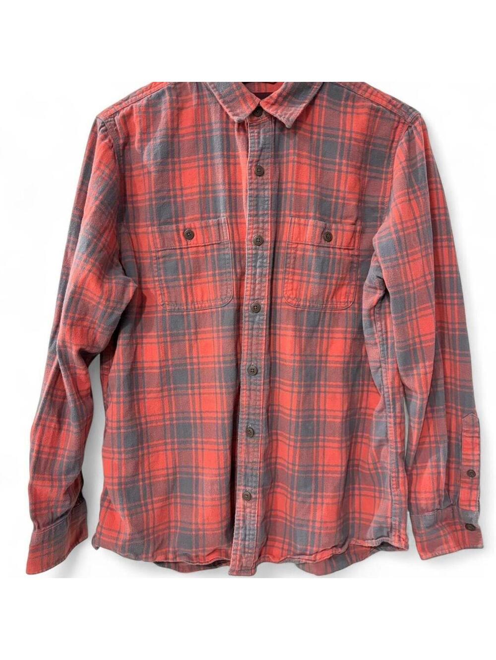 Alesbury Red Gray Plaid Flannel Button-Up Shirt – Men’s Medium